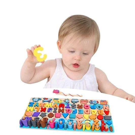 7 in1 wooden kids Alphabet Montessori board
