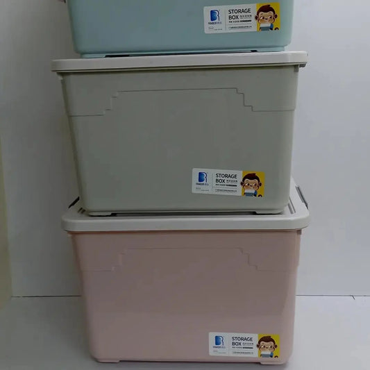 80 Litres Storage Box with Wheels – Large Capacity Foldable Plastic Organizer – Durable, Stackable & Dustproof Bin for Home, Office, Moving & Seasonal Storage