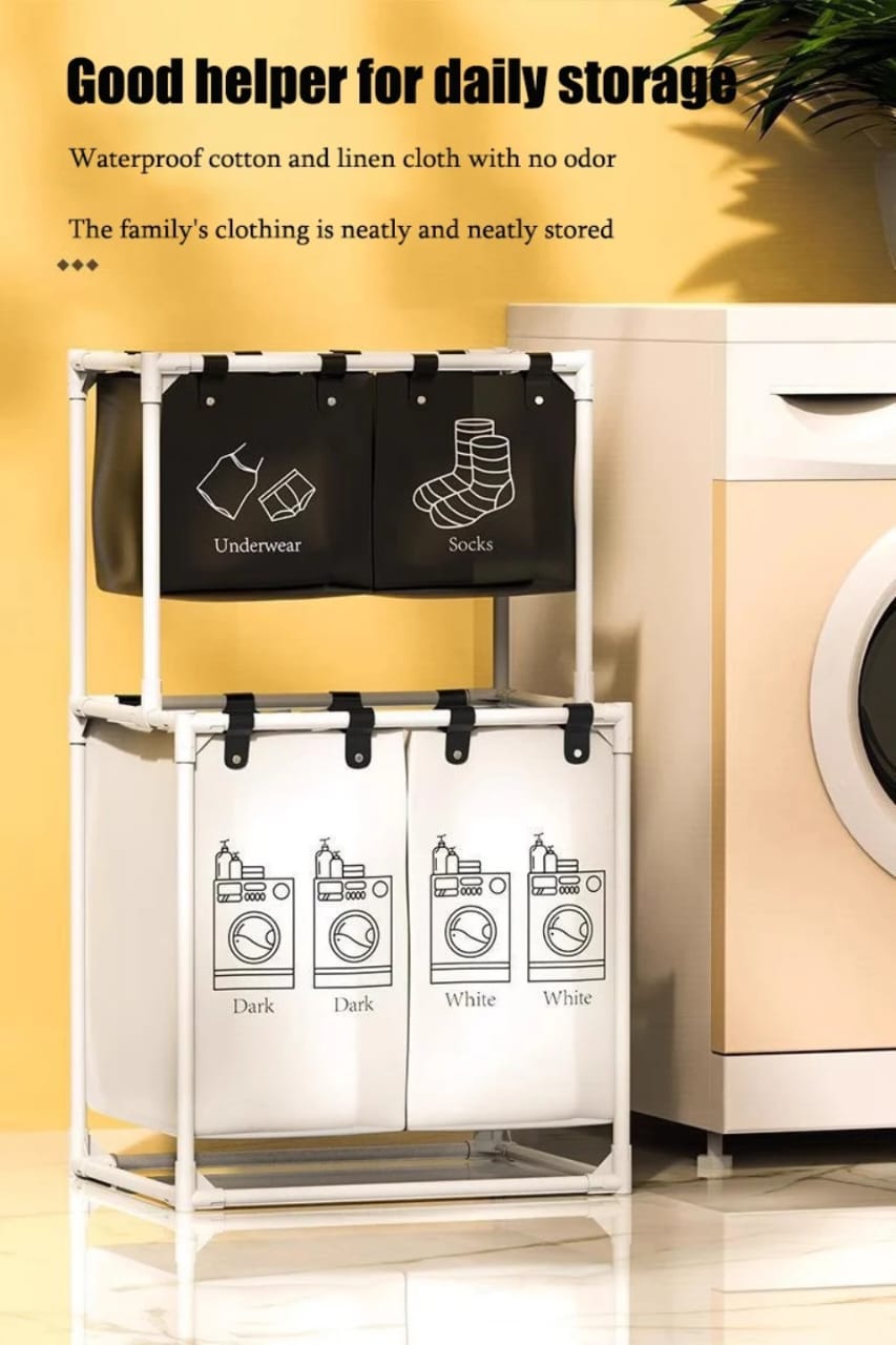 New Laundry basket Foldable dirty clothes organizer with wheels With extra storage for socks and underwear and top storage