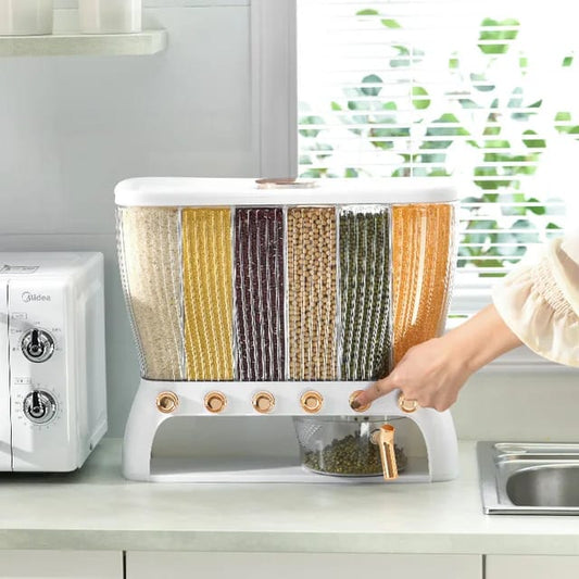 Acrylic Partitioned Rice Cereal Dispenser