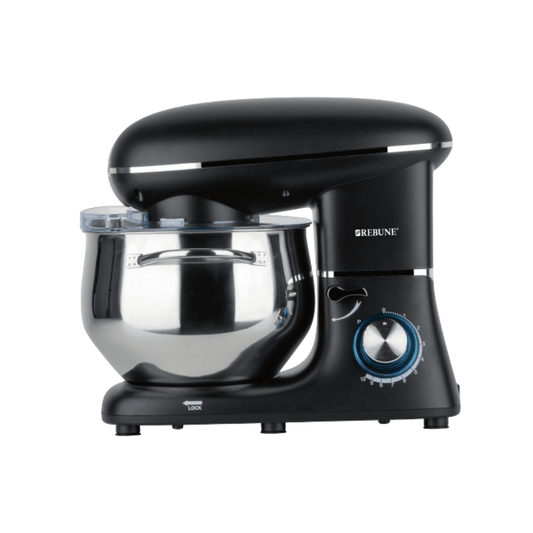 Rebune Electric Mixer, 7L Bowl with Handle, 6 Speed Settings for Whipping, Kneading and Mixing, 1300W