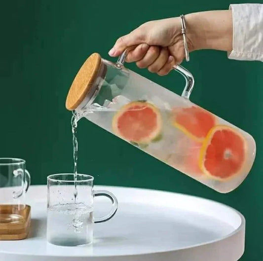 Italian pasta noodles storage jar 1500ml round glass storage jar bamboo covers