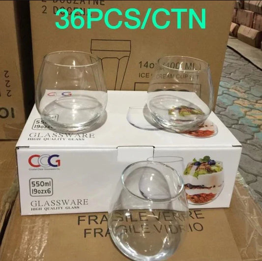 6pcs 550ml Stemless wine glasses