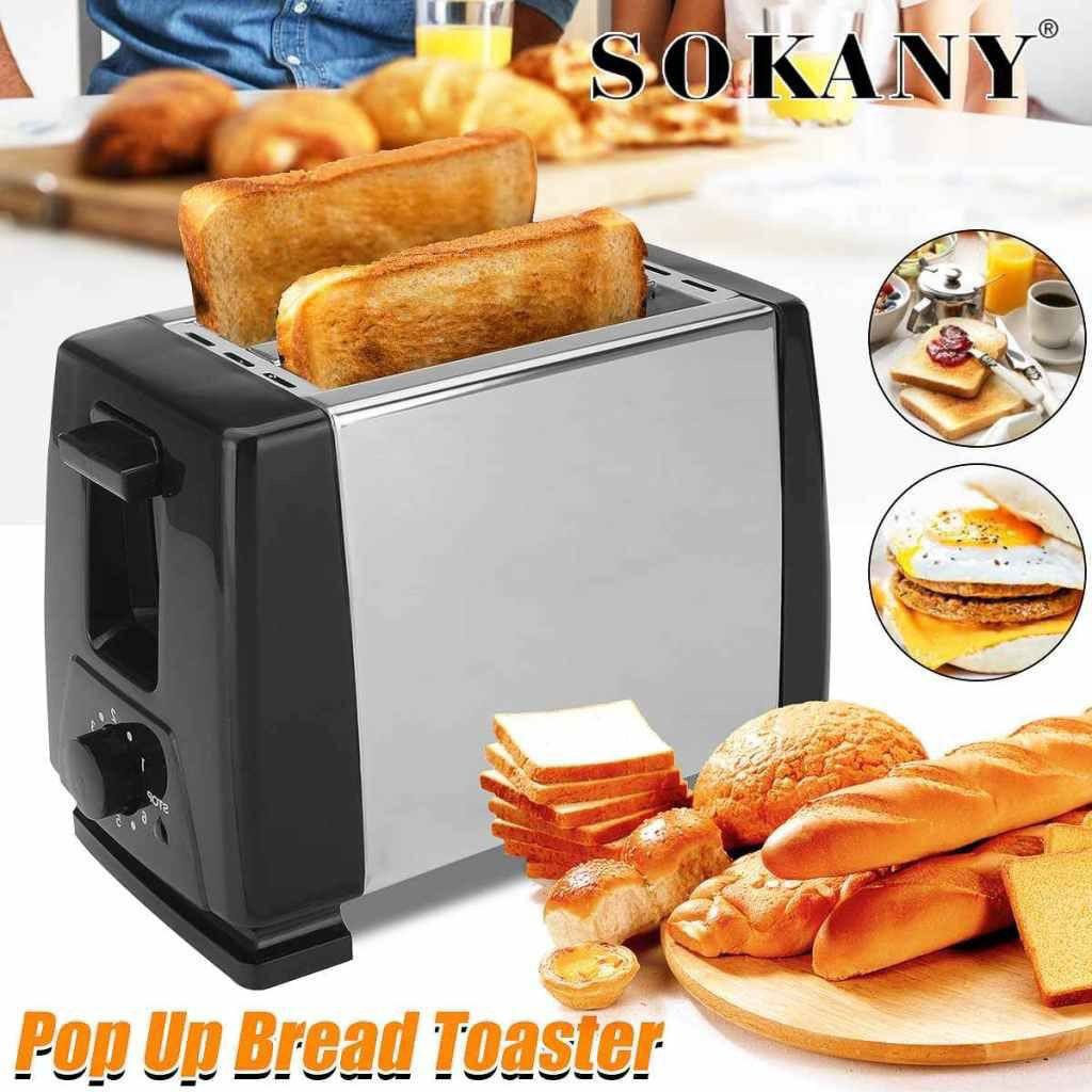 Sokany Automatic Electric 2 Slice Pop Up Bread Toaster,