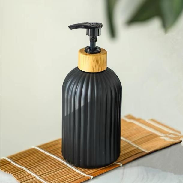 Luxury Glass Lotion Bottle Soap and Gel Dispenser Shower Gel Shampoo Container
