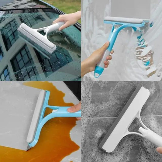 3-in-1 Car Spray Glass Double Sided Wiper Spray Window Squeegee Cleaner Bathroom brush Mirror Scrapper with spray bottle