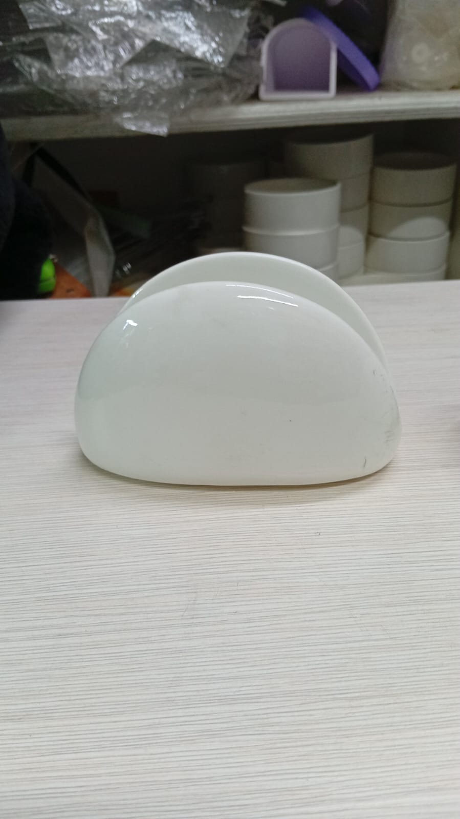 Ceramic serviette holder half moon