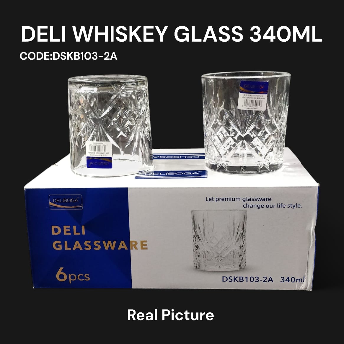 DELISOGA GLASS 340ML 6pcs