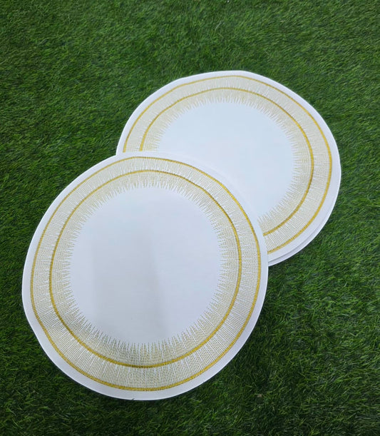 Modern Round faux leather PVC Table mats for Dinning 6pcs
