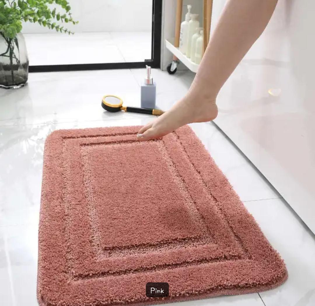Flocking bathroom doormats