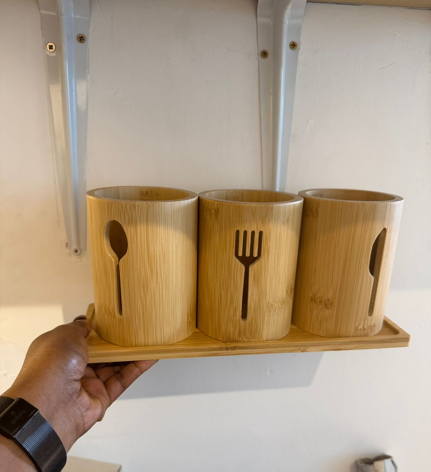 4in1 Eco-friendly bamboo cutlery organizer