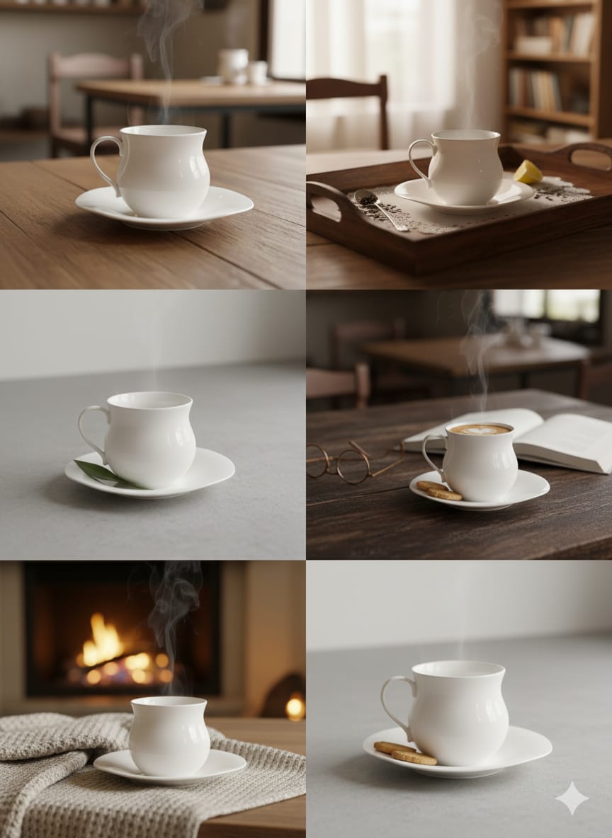 Cup and saucer 6pcs set
