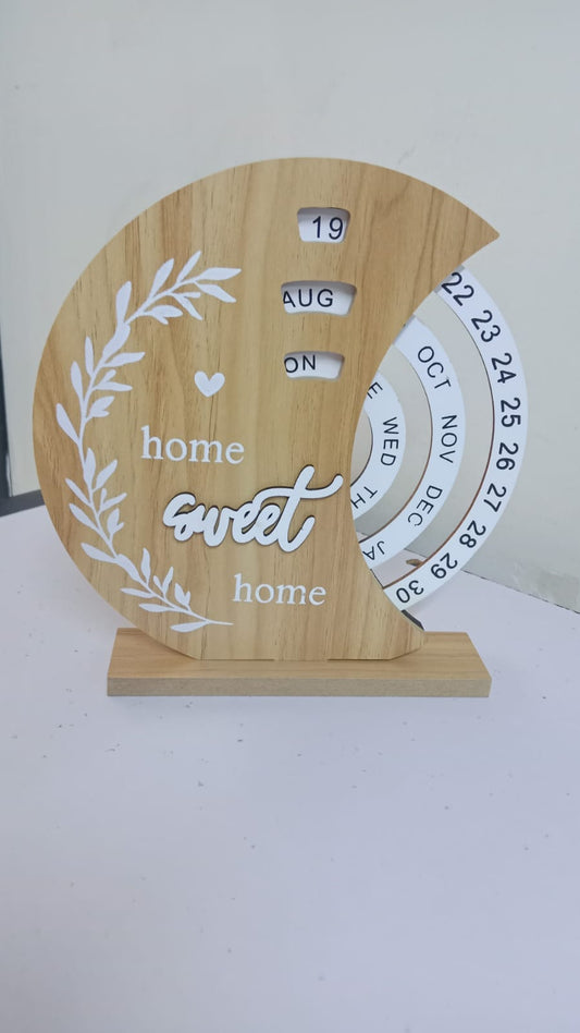 Perpetual Wooden Block Calendar