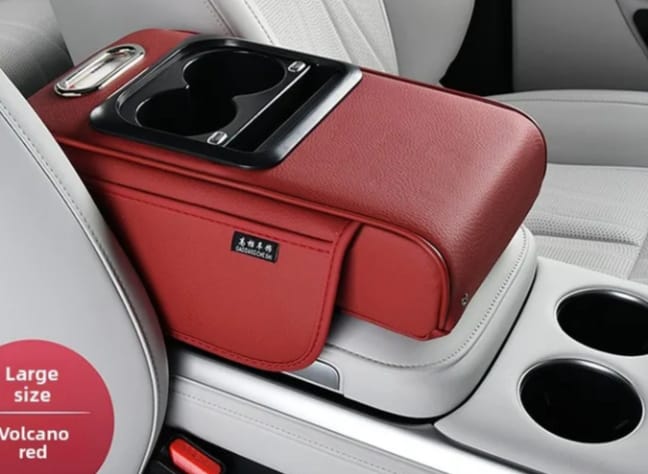 Car amrest cup holder with USB charging storage box