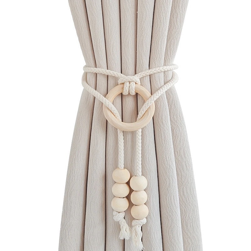 2pcs natural cotton rope curtain tiebacks boho style