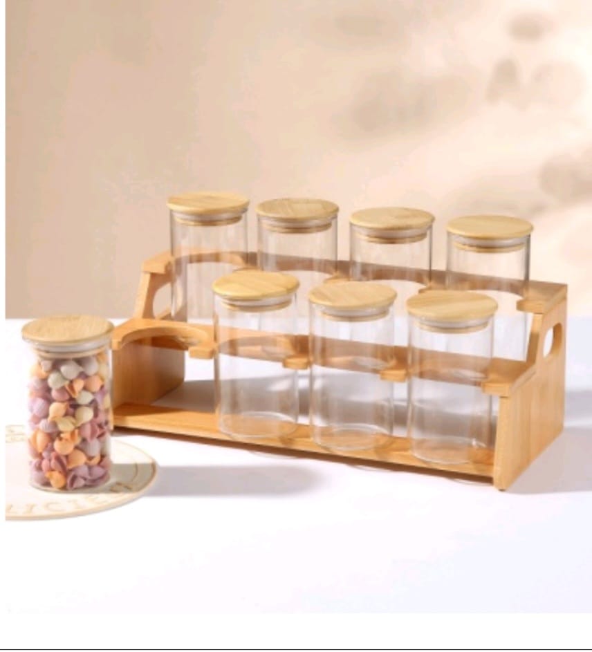 8pcs Classic style Borosilicate Glass Jar set