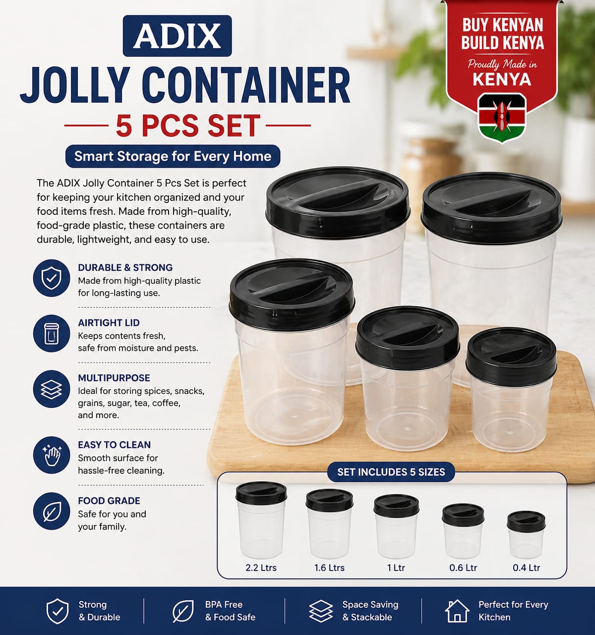 Adix Jolly Container – 5pcs Set
