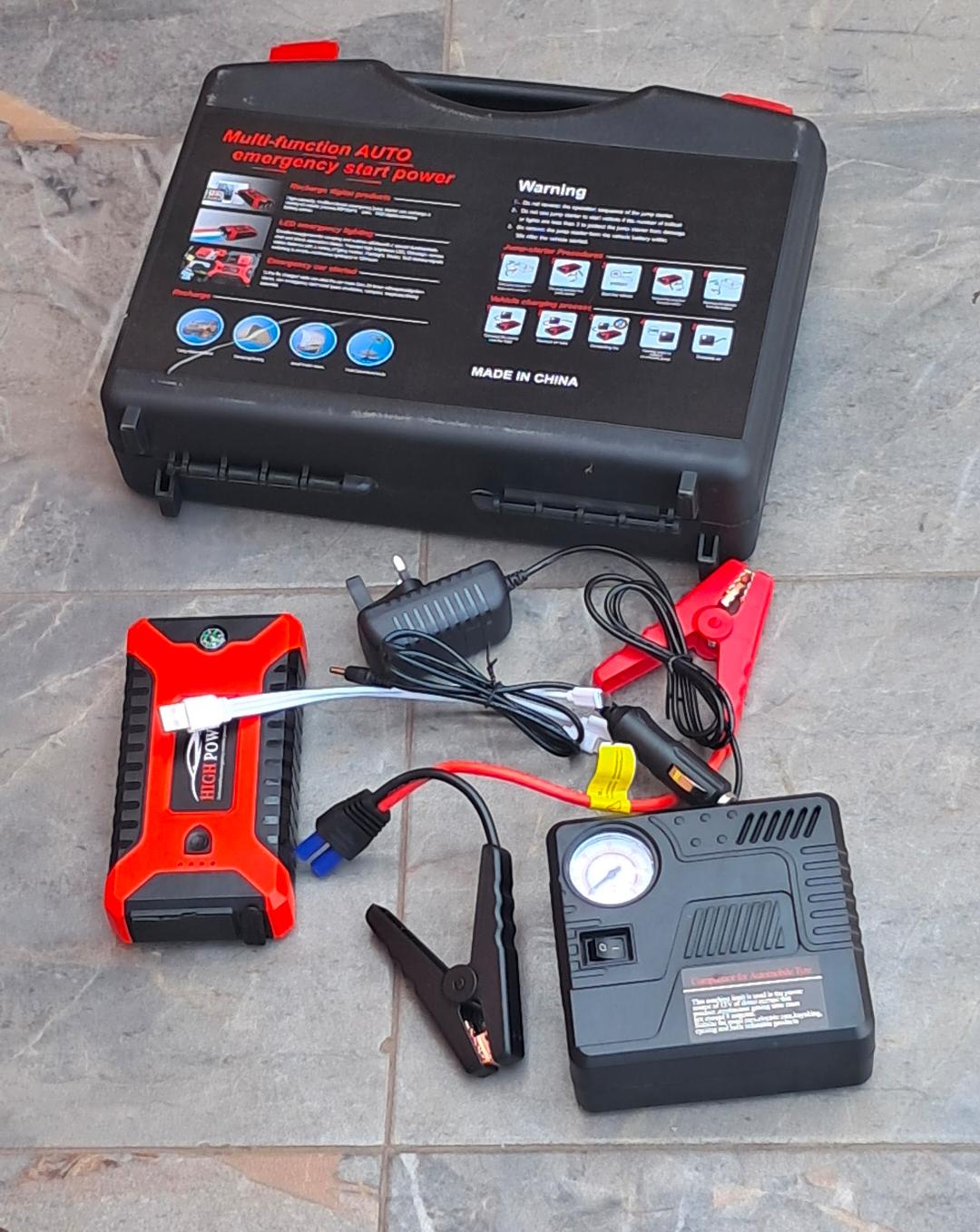 Multifuctional car jump starter with air compressor 12v 99800mah