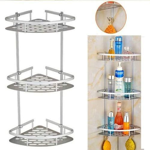 3 Layer aluminium bathroom corner shelf