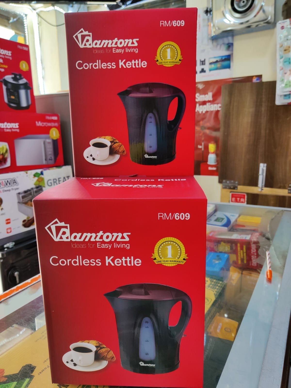 Ramtons cordless Electric Kettle 1.7 Litres- Black & Red