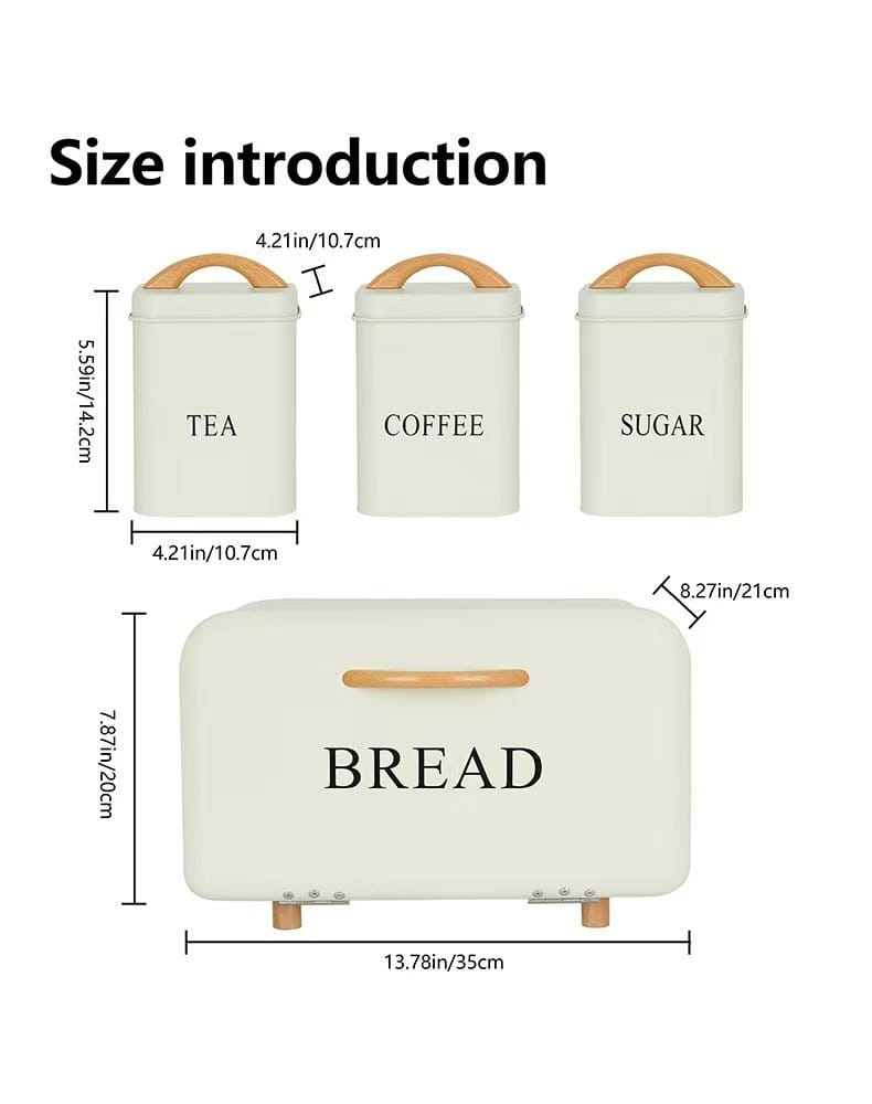 Modern Home kitchen Bread box / Tea Sugar Coffee Storage Canister