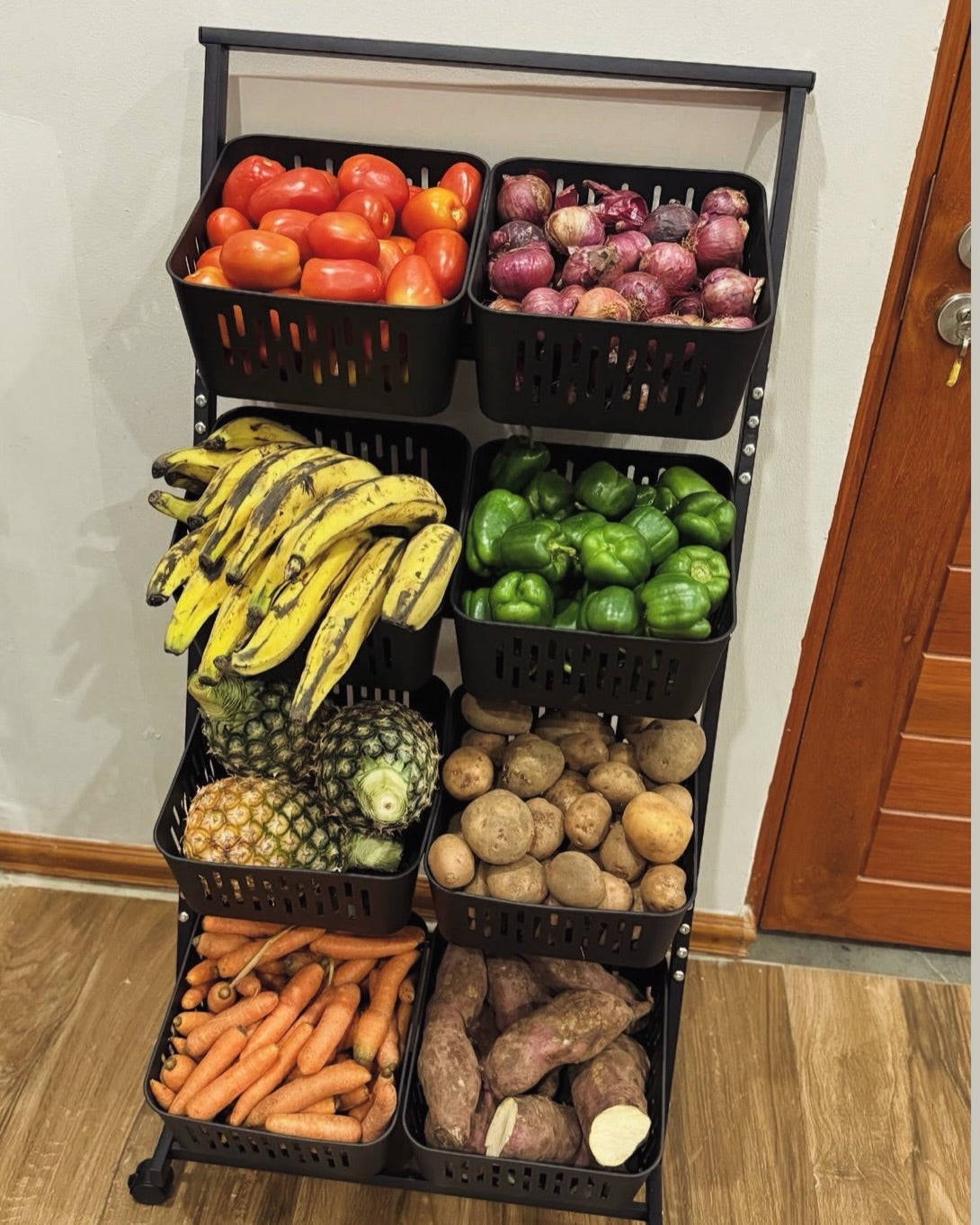 4-Tier 8-Basket kitchen fruit & Vegetable storage Trolley