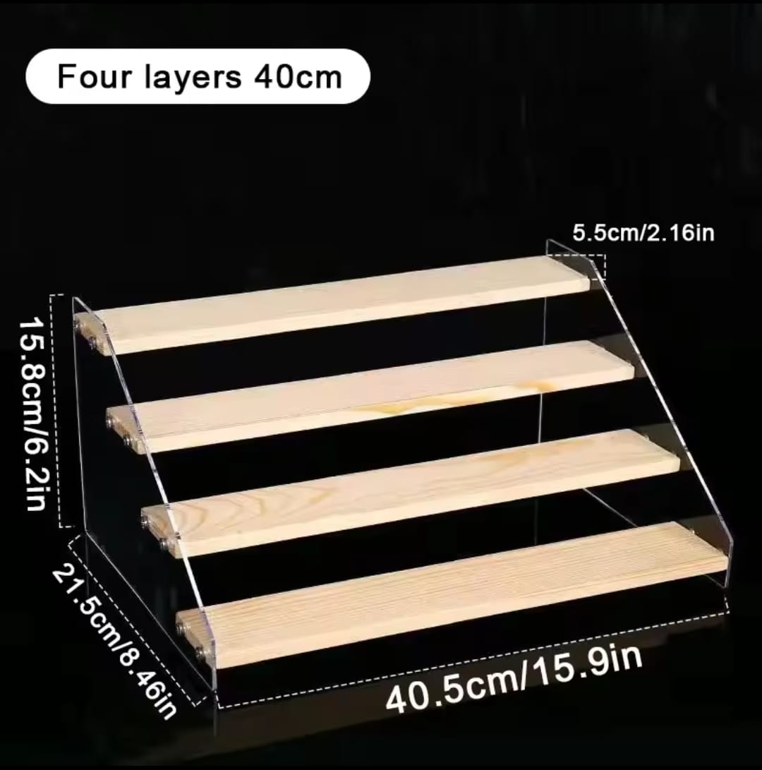 4 Tier Bamboo and Acrylic multi purpose stand(STAND ONLY)