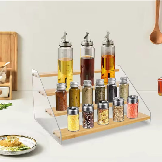 4 Tier Bamboo and Acrylic multi purpose stand(STAND ONLY)