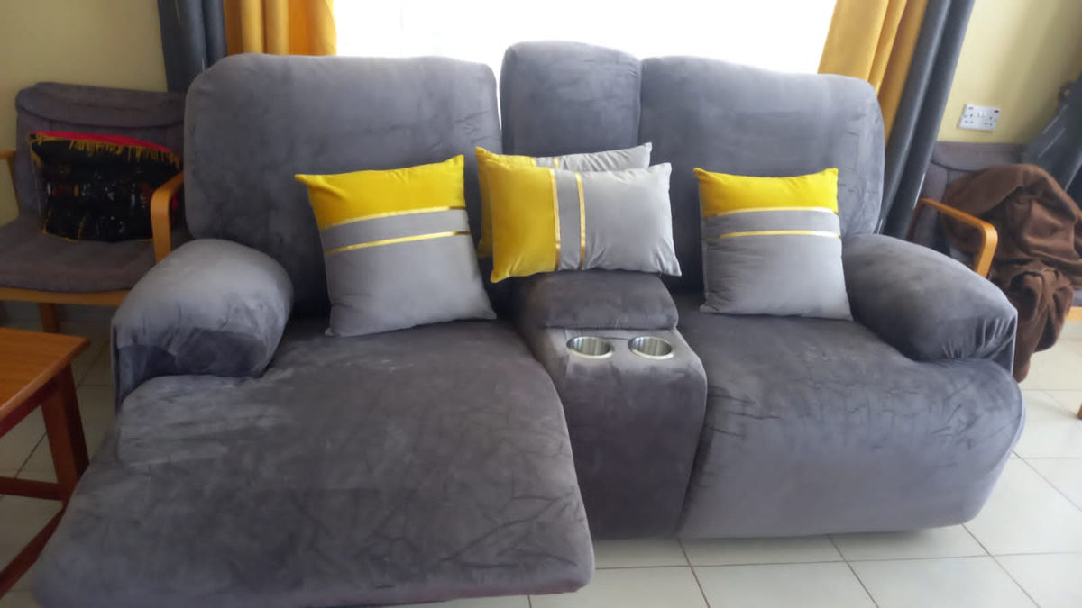 Recliner Velvet Covers Sofa Slipcovers (Grey)