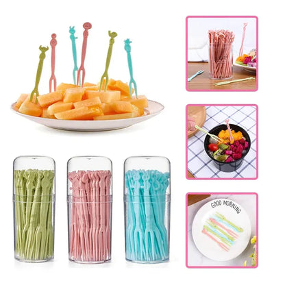 50pc Plastic Reusable Forks Stick