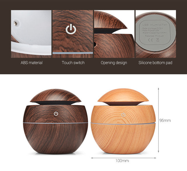 130ml Ultrasonic Air Humidifier, Air Emission USB, Luminous LED