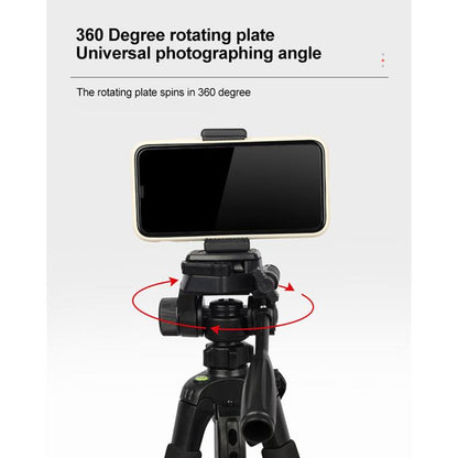 168 CM Adjustable Photography Tripod Stand for Camera & Phone – 360° Rotation, Live Streaming & Selfie Support