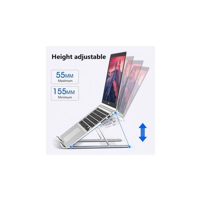 Adjustable Foldable Laptop Stand – Portable Aluminum Notebook Holder, 6-Angle Ergonomic Design