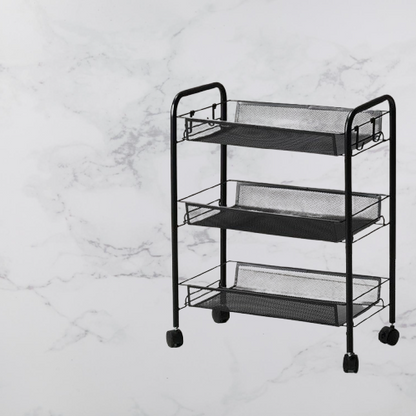 3 layer Multifunctional mesh design storage trolley