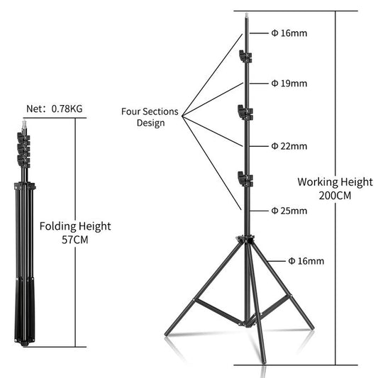 12-Inch LED Ring Light with 2M Adjustable Tripod Stand – 3 Light Modes & USB Power