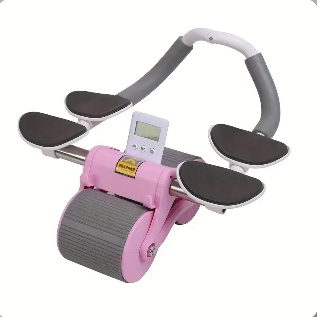 4 Abdominal Exercise Wheel, Automatic Rebound Tummy Control Abdominal Roller elbow pad