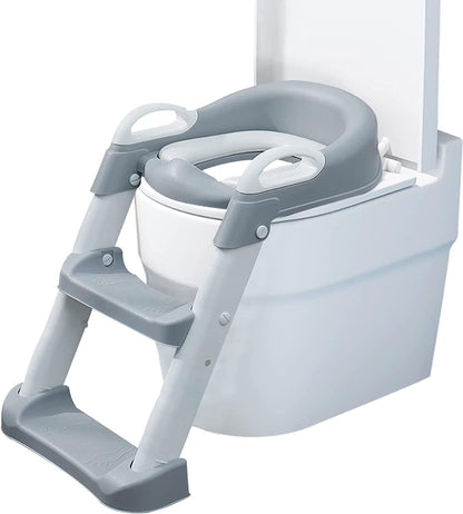 Kids Toilet Training Seat with Ladder Adjustable Toddler Potty Chair for Toilet Training