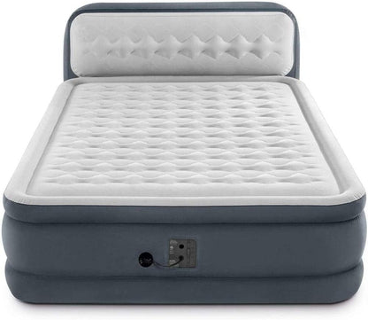 Intex Dura-Beam Deluxe  Queen-Sized Air Bed Mattress Comforting Bed with Built-in Electric Pump and Ultra Plush Supportive Headboard