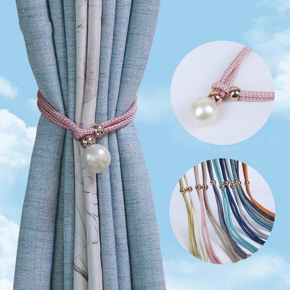 Decorative Curtain Drapery Holdbacks Pearl Bead Curtain Tieback Decorative Curtain Rope Pair