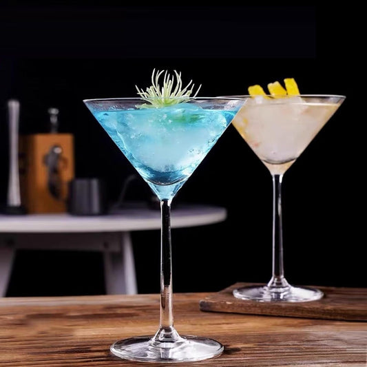 Martini Glasses Set of 6  Hand-Blown Crystal Cocktail Goblets (190ml)