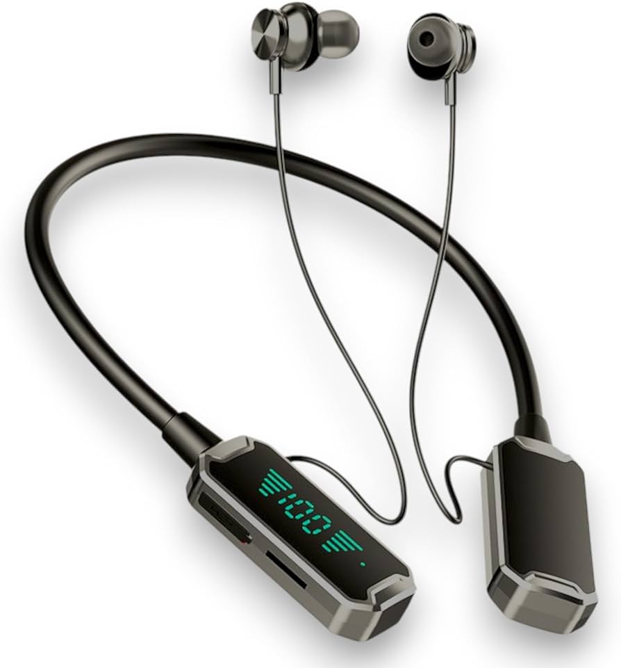 🔊 Feel Every Beat – Premium Bluetooth 5.4 Neckband Earphones with TF card slot