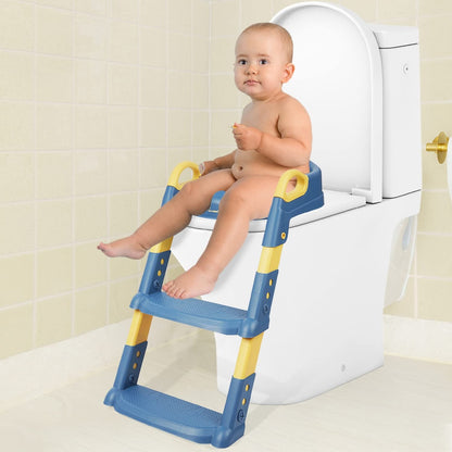 Kids Toilet Training Seat with Ladder Adjustable Toddler Potty Chair for Toilet Training