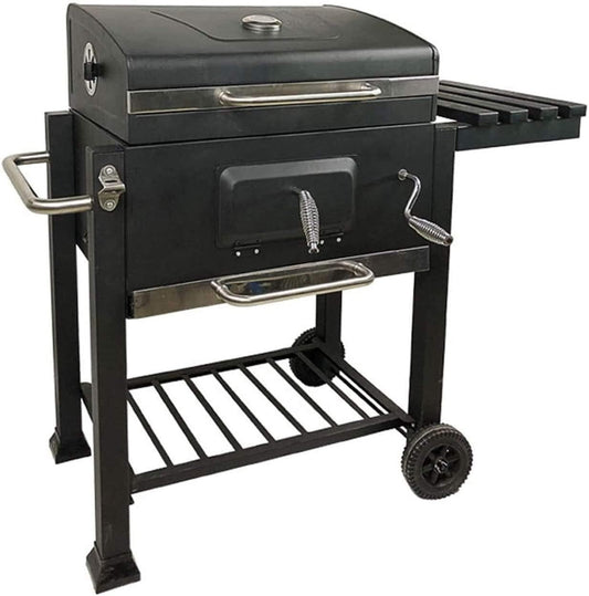 Outdoor Garden Barbecue Grill – Large Portable Charcoal BBQ Trolley with Lid & Wheels