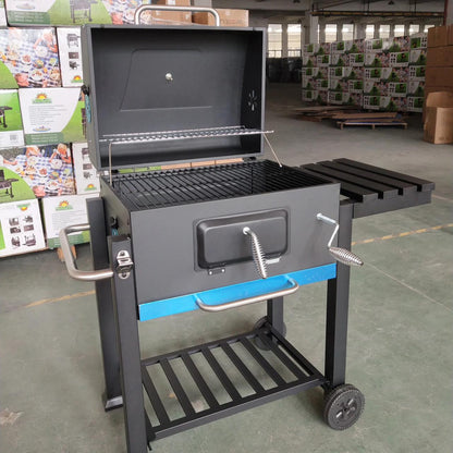 Outdoor Garden Barbecue Grill – Large Portable Charcoal BBQ Trolley with Lid & Wheels