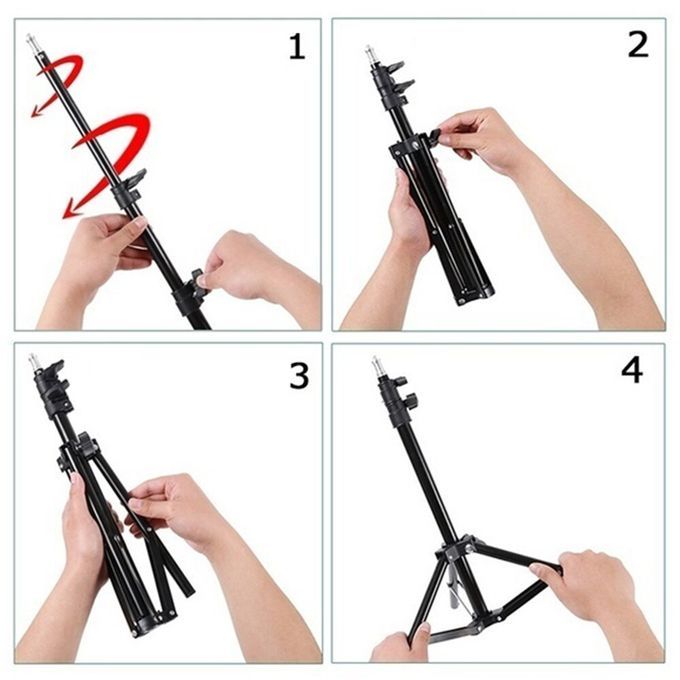 210CM (7ft) Adjustable Photography Light Tripod Stand – Universal Mount for Ring Lights & Studio Accessories