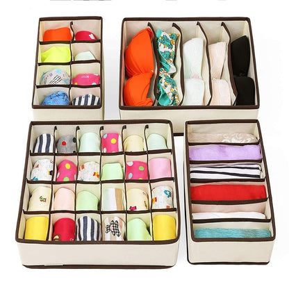 Foldable Storage Box Drawer Divider Organizer Closet Storage for Socks Bra Tie Scarfs