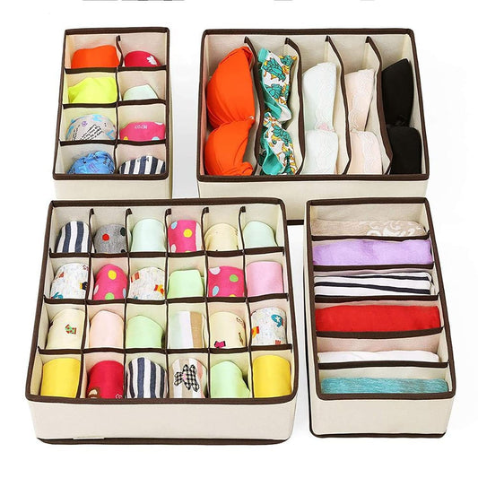 Foldable Storage Box Drawer Divider Organizer Closet Storage for Socks Bra Tie Scarfs