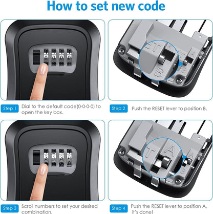 Key Lock Box, Wall Mounted Key Safe Box