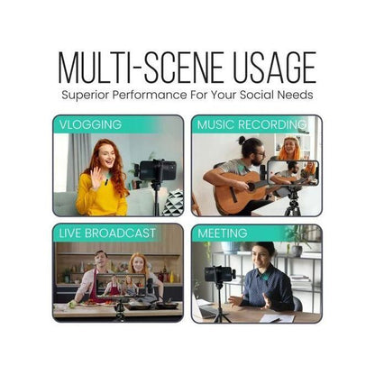 Sokany 3-in-1 Mini Dual Wireless Lapel Microphone – Plug & Play for iPhone, Android & Camera