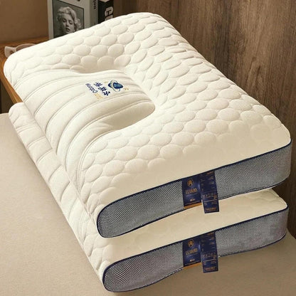 Cervical Pillow Memory Foam Neck Support Pillow with Natural Rubber Core – Ergonomic Single Bed Pillow for Side & Back Sleepers | Pain Relief